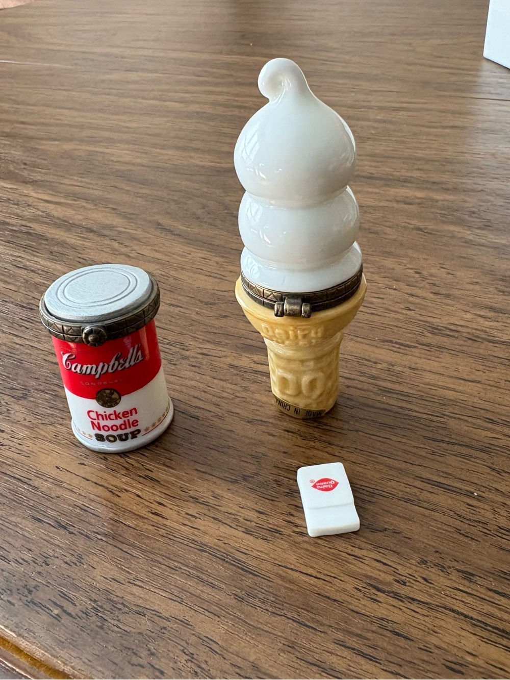 Campbell’s Soup with ‘M’m M’! Good’, Dairy Queen Hinged Ceramic Trinket Boxes